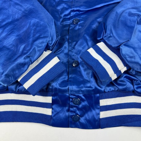 VTG 70s Kentucky Wildcats Satin Jacket Extra Large Blue Spell Out Snap Button - Picture 5 of 15